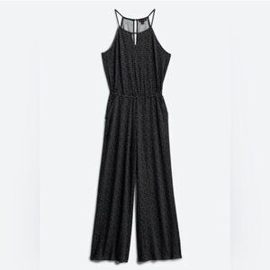 Goldray Lowrey Knit Jumpsuit Black White Polka Dot Sleeveless Size Large